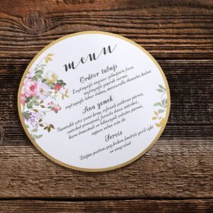 Menu rond 15,5cm x 15,5cm
